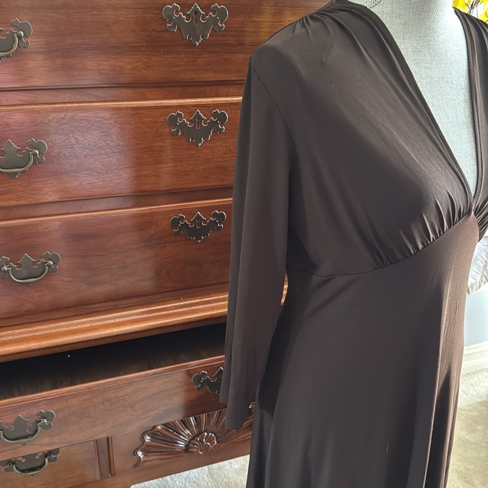 Maggy London Matte Jersey Dress Dark Brown Size 10 - Picture 5 of 9